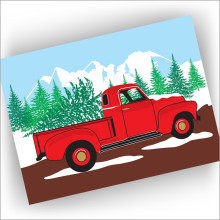 Tree and Truck Holiday Card