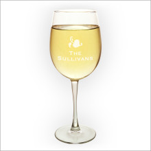 White Wine Glasses - with Design