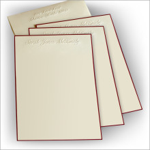 Wine Hand Bordered Embossed Stationery - Lettersheet