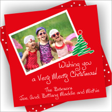 Wishing You Square Holiday Photo Card
