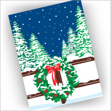 Wreath and Fence Holiday Cards