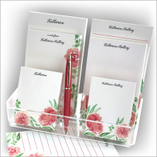 Watercolor Floral Pad Set & Acrylic Holder