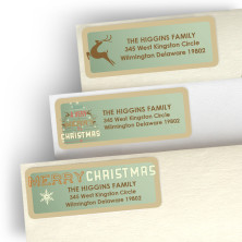 Retro Little Christmas Address Label