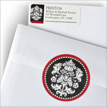 Black Damask Seal & Label Set