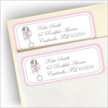 Classic Rattle Pink Return Address Label