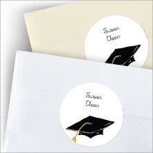 Grad Hats and Hands Round Stickers