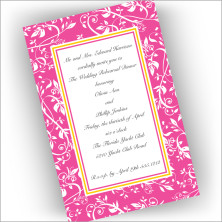 Pink Damask Invitations