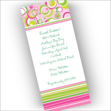 Pink Stripe at a Slant Invitations