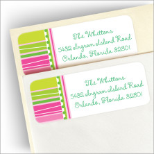 Pink Stripe at a Slant Return Address Labels