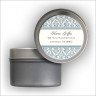 Distressed Damask Label Tin - Blue