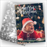 Merry Christmas Greetings Photocard Silver