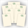 Desk Memo Pad Set  with Monogram - Ivory