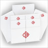 Desk Memo Pad Set & Acrylic Holder with Monogram - White