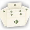 Desk Memo Pad Set & Acrylic Holder with Monogram - Ivory