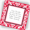 Damask Calling Cards - Red