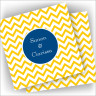 Designer Coasters - Yellow Chevron