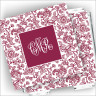 Designer Coasters and Holder - with Monogram - Floral