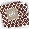 Designer Coasters and Holder - with Monogram - Petals