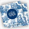 Designer Coasters - with Monogram - Toile