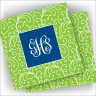 Designer Coasters - with Monogram - Lime Vine