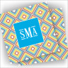 Designer Coasters - with Monogram - Color Blocks