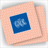 Designer Coasters - with Monogram - Coral Key