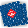 Designer Coasters - with Monogram - Anchors
