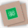Designer Coasters - with Monogram - Candy Cane Stripe