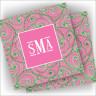 Designer Coasters - with Monogram - Preppy Swirls