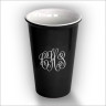 Ceramic Coffee Cup - with Monogram - Black