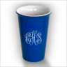 Ceramic Coffee Cup - with Monogram - Blue