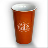 Ceramic Coffee Cup - with Monogram - Orange