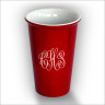 Ceramic Coffee Cup - with Monogram - Red