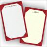 Leather Note Holder - Lined - Red
