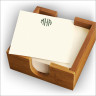 Square Memos in Holder - with Monogram - Ivory